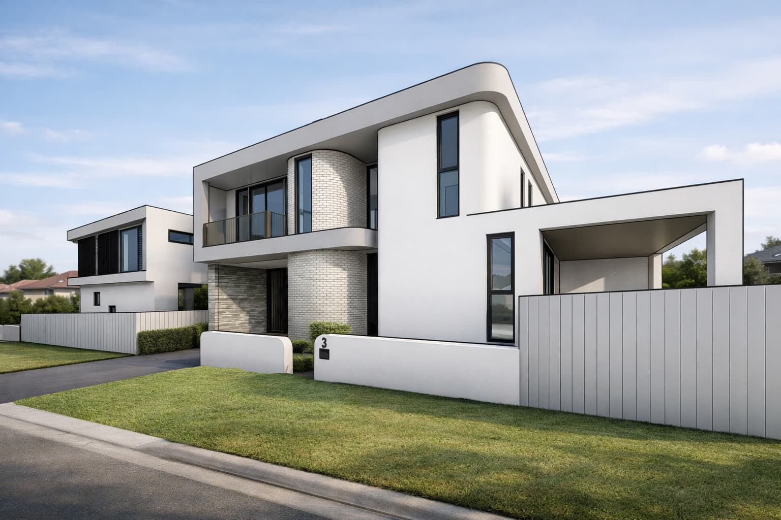 Architect-designed duplex on a corner block, Port Hacking Road Caringbah South (Sutherland Shire)